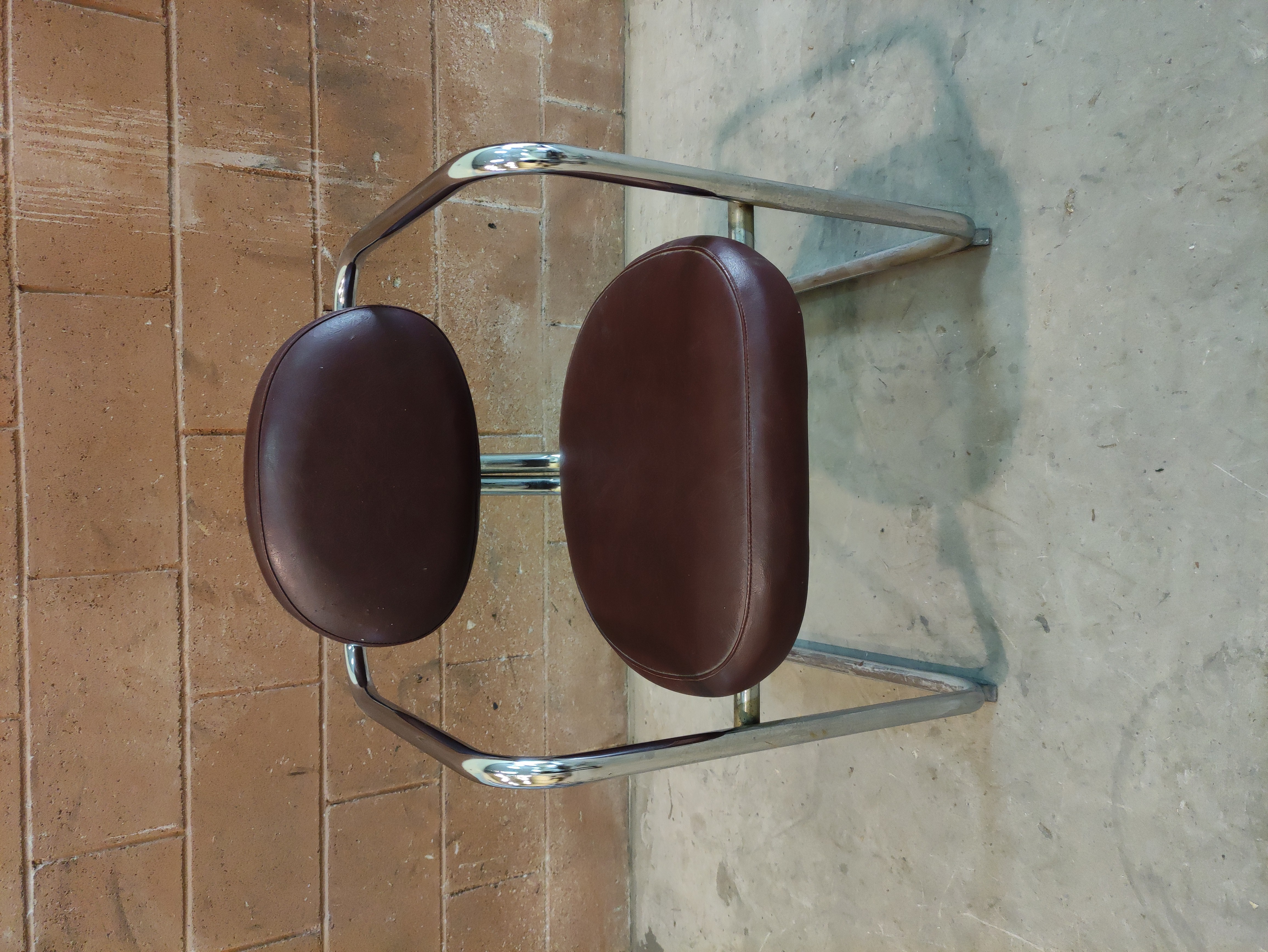 silla inox polipiel marron (22eu) 1u